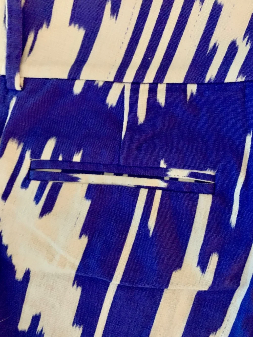 J.Crew Blue White Ikat Print Tailored Shorts Size 10